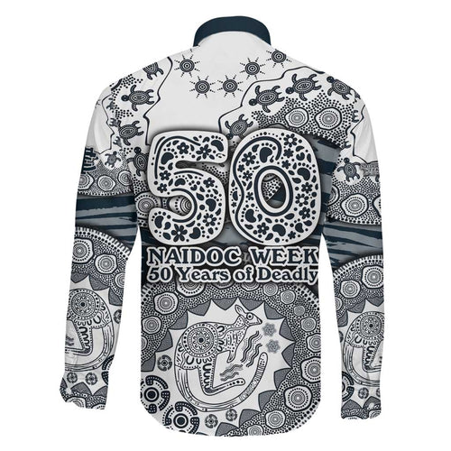 Carlton Blues NAIDOC Week 2026 Family Matching Off Shoulder Maxi Dress and Hawaiian Shirt Australian Aboriginal Dot Art Dreamtime Pattern Style