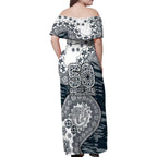 Carlton Blues NAIDOC Week 2026 Family Matching Off Shoulder Maxi Dress and Hawaiian Shirt Australian Aboriginal Dot Art Dreamtime Pattern Style
