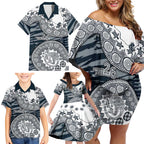 Carlton Blues NAIDOC Week 2026 Family Matching Off Shoulder Short Dress and Hawaiian Shirt Australian Aboriginal Dot Art Dreamtime Pattern Style