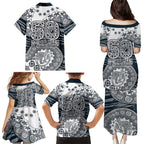 Carlton Blues NAIDOC Week 2026 Family Matching Puletasi and Hawaiian Shirt Australian Aboriginal Dot Art Dreamtime Pattern Style