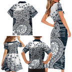 Carlton Blues NAIDOC Week 2026 Family Matching Short Sleeve Bodycon Dress and Hawaiian Shirt Australian Aboriginal Dot Art Dreamtime Pattern Style