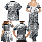 Carlton Blues NAIDOC Week 2026 Family Matching Summer Maxi Dress and Hawaiian Shirt Australian Aboriginal Dot Art Dreamtime Pattern Style