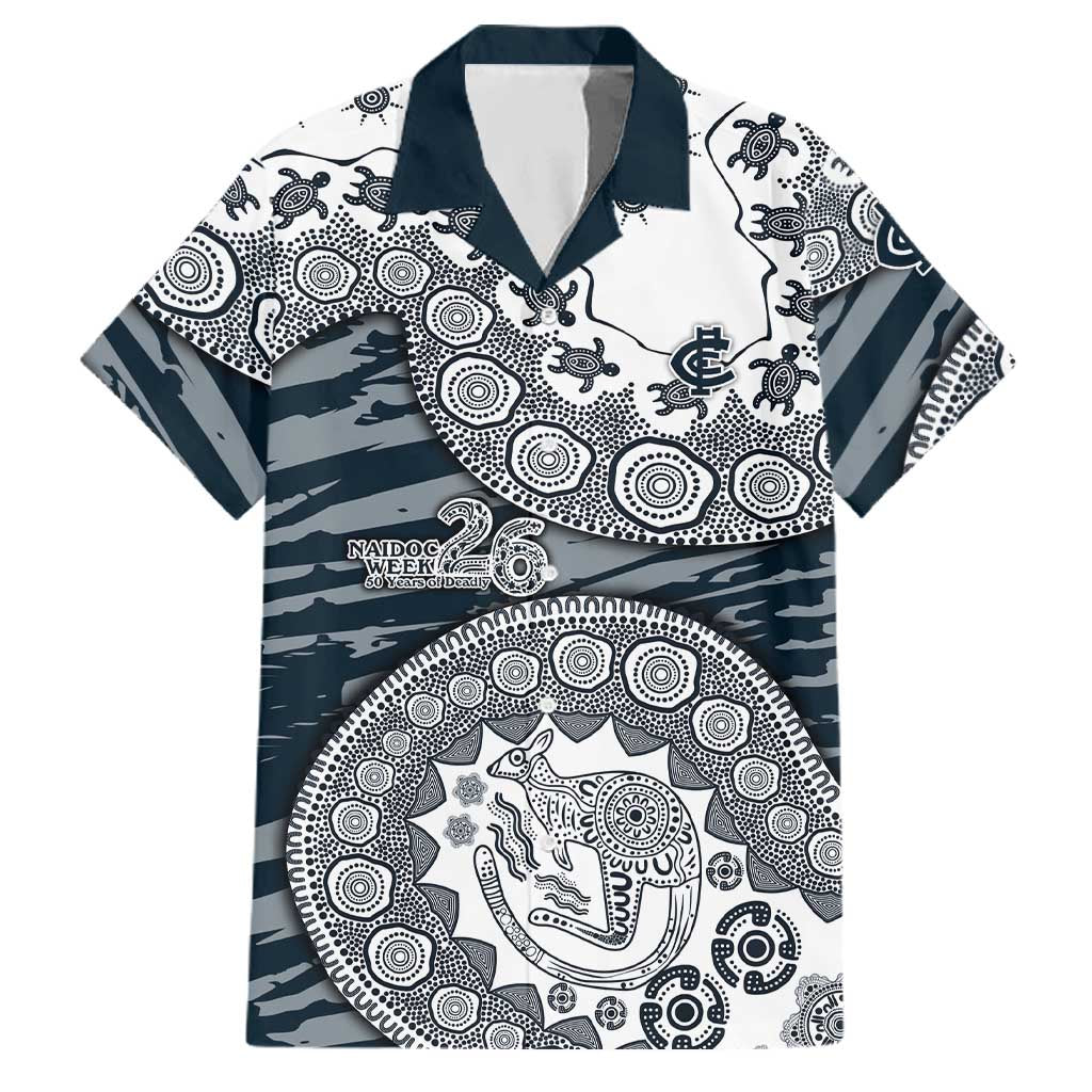 Carlton Blues NAIDOC Week 2026 Family Matching Summer Maxi Dress and Hawaiian Shirt Australian Aboriginal Dot Art Dreamtime Pattern Style