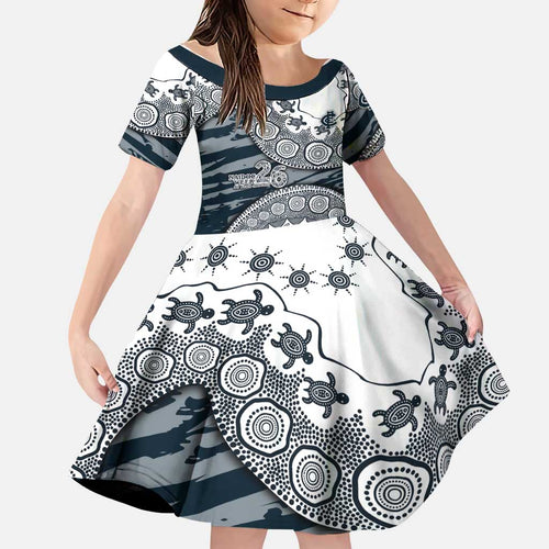 Carlton Blues NAIDOC Week 2026 Family Matching Tank Maxi Dress and Hawaiian Shirt Australian Aboriginal Dot Art Dreamtime Pattern Style