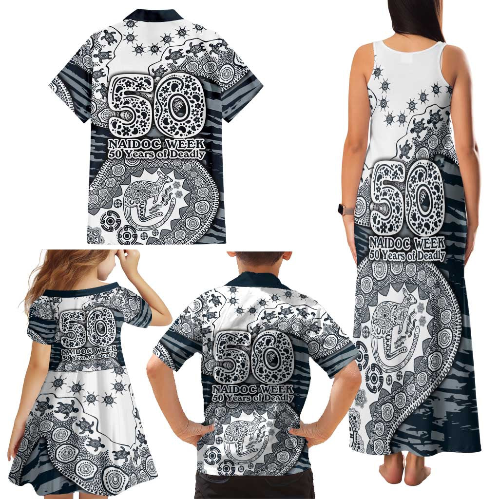 Carlton Blues NAIDOC Week 2026 Family Matching Tank Maxi Dress and Hawaiian Shirt Australian Aboriginal Dot Art Dreamtime Pattern Style