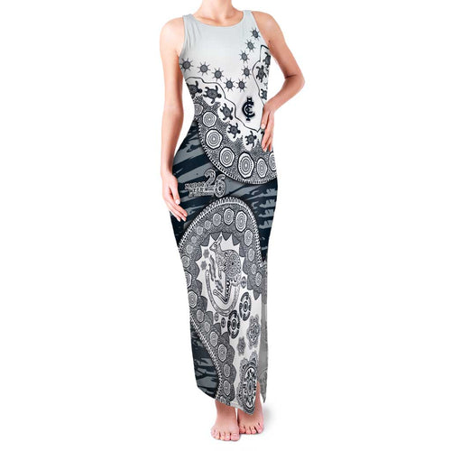 Carlton Blues NAIDOC Week 2026 Family Matching Tank Maxi Dress and Hawaiian Shirt Australian Aboriginal Dot Art Dreamtime Pattern Style
