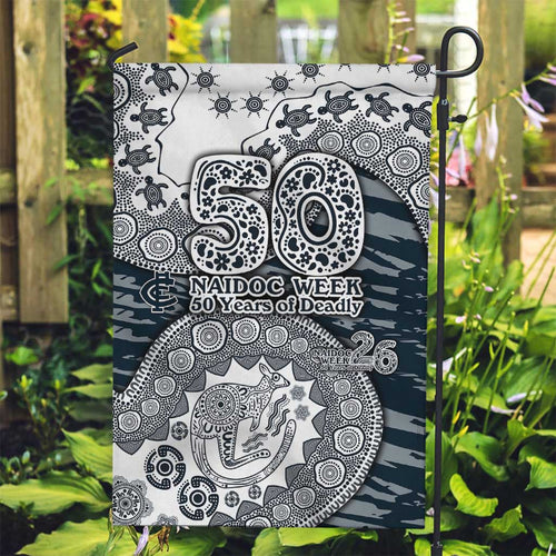 Carlton Blues NAIDOC Week 2026 Garden Flag Australian Aboriginal Dot Art Dreamtime Pattern Style