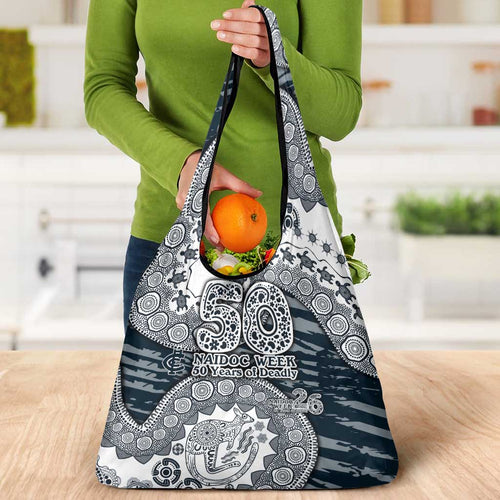 Carlton Blues NAIDOC Week 2026 Grocery Bag Australian Aboriginal Dot Art Dreamtime Pattern Style