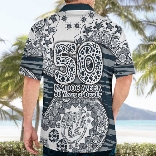 Carlton Blues NAIDOC Week 2026 Hawaiian Shirt Australian Aboriginal Dot Art Dreamtime Pattern Style
