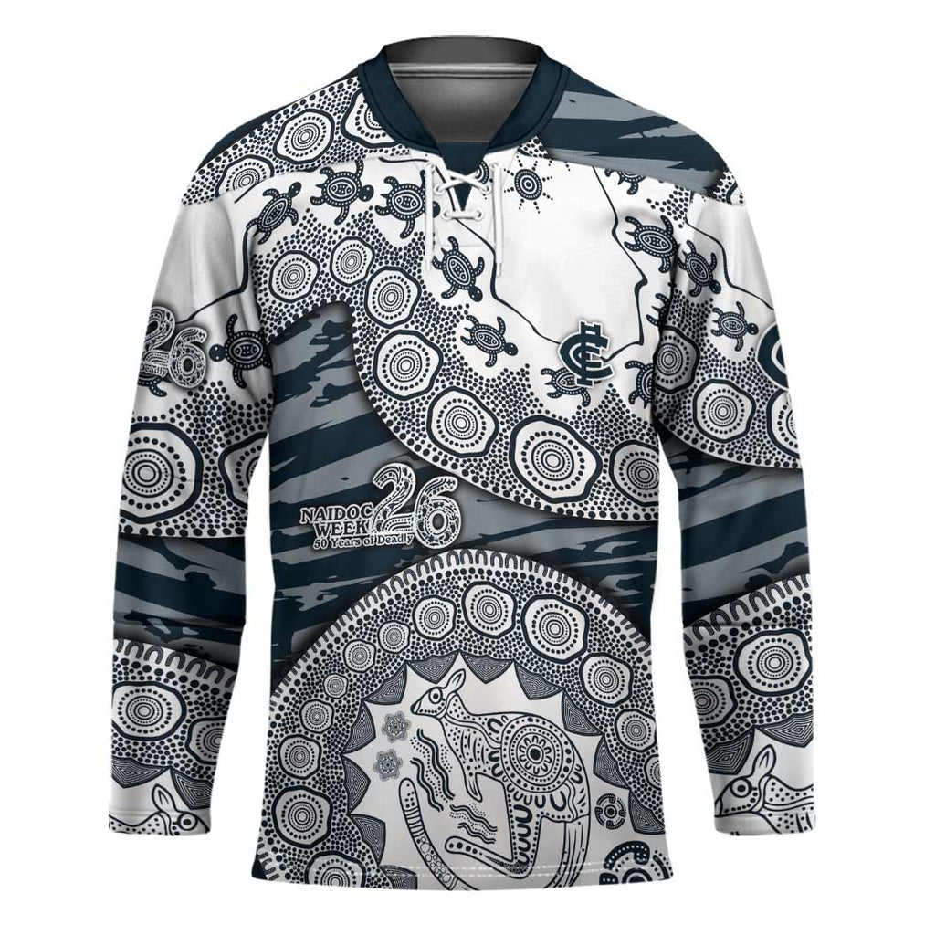 Carlton Blues NAIDOC Week 2026 Hockey Jersey Australian Aboriginal Dot Art Dreamtime Pattern Style