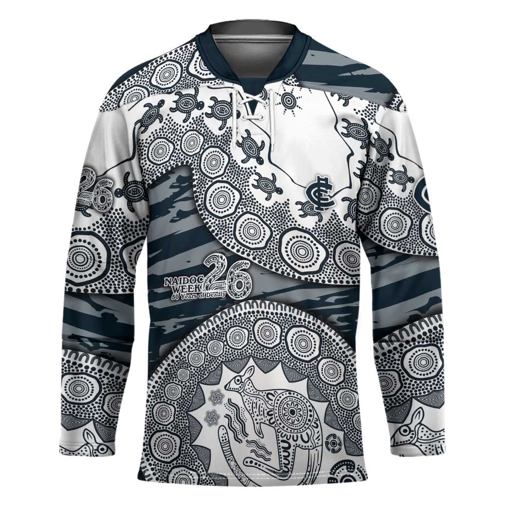 Carlton Blues NAIDOC Week 2026 Hockey Jersey Australian Aboriginal Dot Art Dreamtime Pattern Style