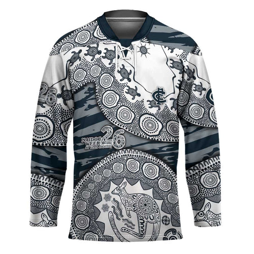 Carlton Blues NAIDOC Week 2026 Hockey Jersey Australian Aboriginal Dot Art Dreamtime Pattern Style