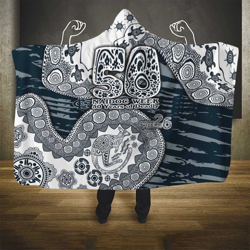 Carlton Blues NAIDOC Week 2026 Hooded Blanket Australian Aboriginal Dot Art Dreamtime Pattern Style