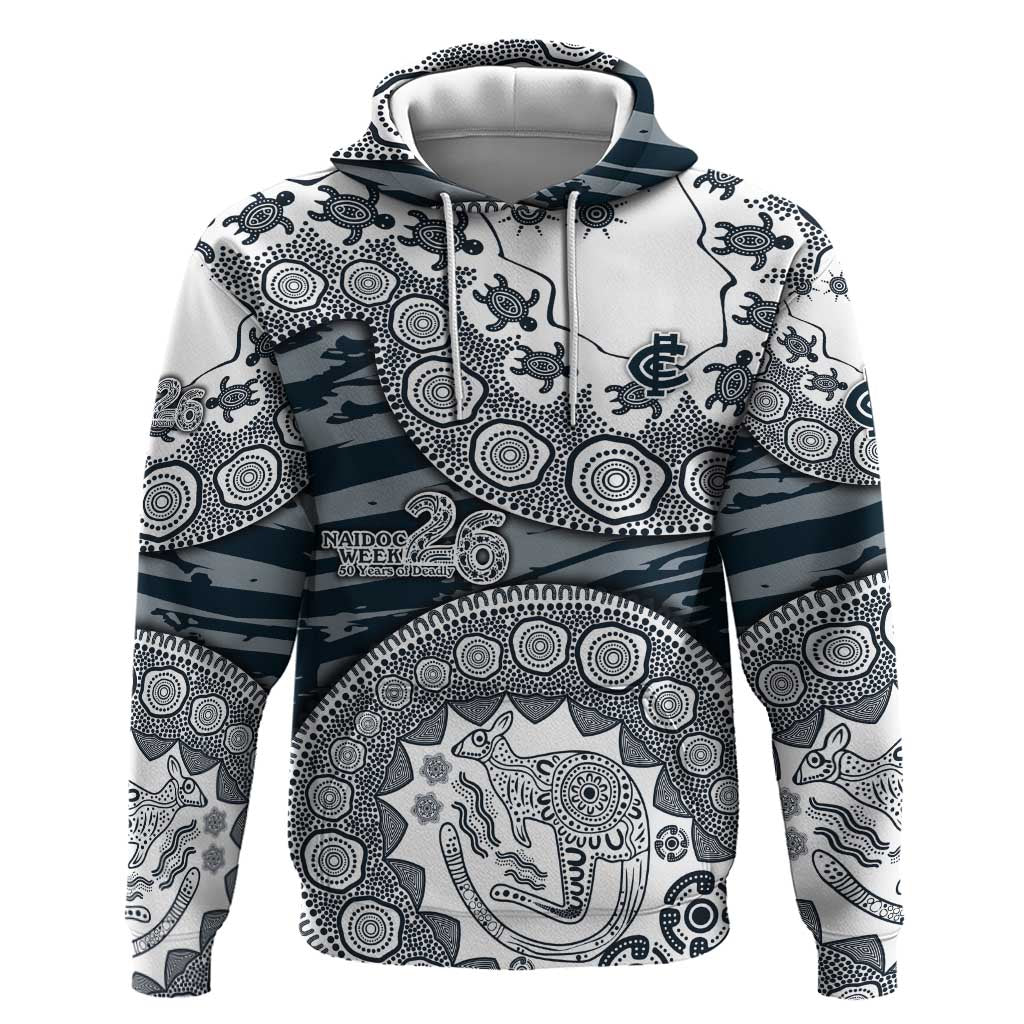 Carlton Blues NAIDOC Week 2026 Hoodie Australian Aboriginal Dot Art Dreamtime Pattern Style