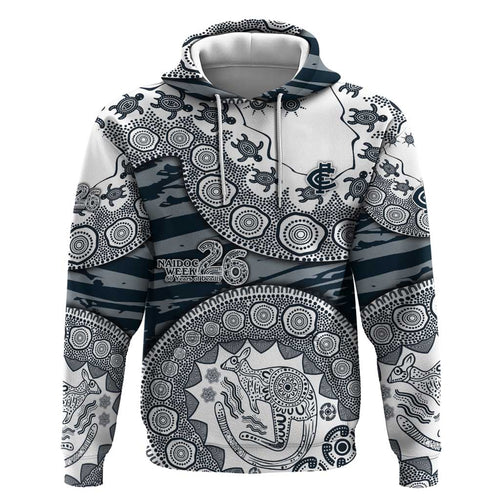 Carlton Blues NAIDOC Week 2026 Hoodie Australian Aboriginal Dot Art Dreamtime Pattern Style