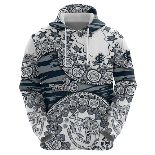 Carlton Blues NAIDOC Week 2026 Hoodie Australian Aboriginal Dot Art Dreamtime Pattern Style