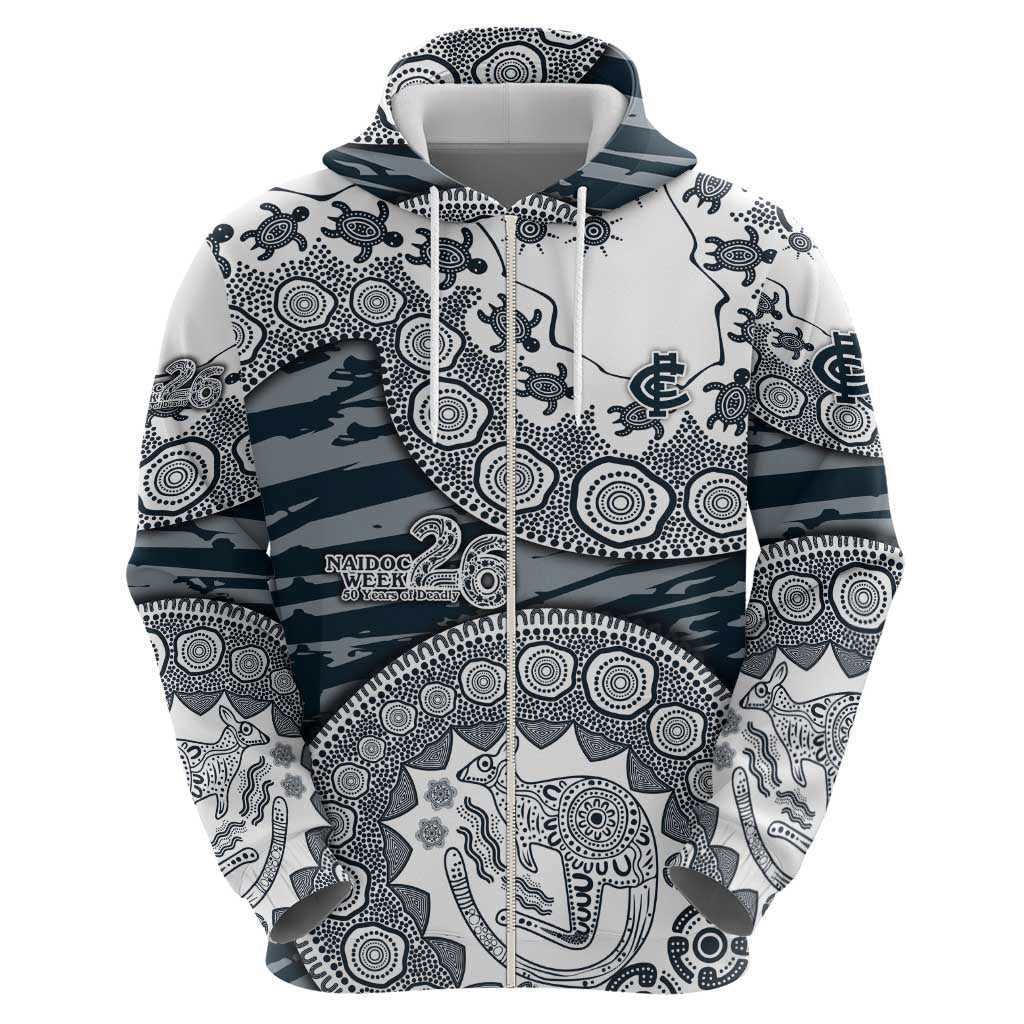 Carlton Blues NAIDOC Week 2026 Hoodie Australian Aboriginal Dot Art Dreamtime Pattern Style