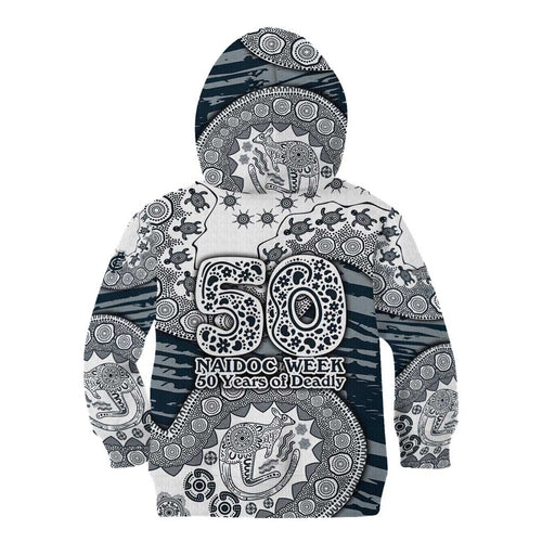 Carlton Blues NAIDOC Week 2026 Kid Hoodie Australian Aboriginal Dot Art Dreamtime Pattern Style