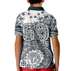 Carlton Blues NAIDOC Week 2026 Kid Polo Shirt Australian Aboriginal Dot Art Dreamtime Pattern Style
