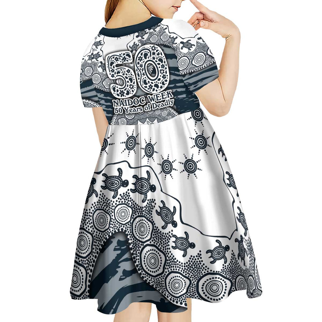 Carlton Blues NAIDOC Week 2026 Kid Short Sleeve Dress Australian Aboriginal Dot Art Dreamtime Pattern Style