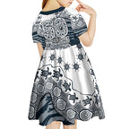 Carlton Blues NAIDOC Week 2026 Kid Short Sleeve Dress Australian Aboriginal Dot Art Dreamtime Pattern Style
