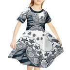 Carlton Blues NAIDOC Week 2026 Kid Short Sleeve Dress Australian Aboriginal Dot Art Dreamtime Pattern Style