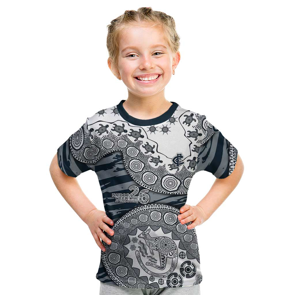 Carlton Blues NAIDOC Week 2026 Kid T Shirt Australian Aboriginal Dot Art Dreamtime Pattern Style