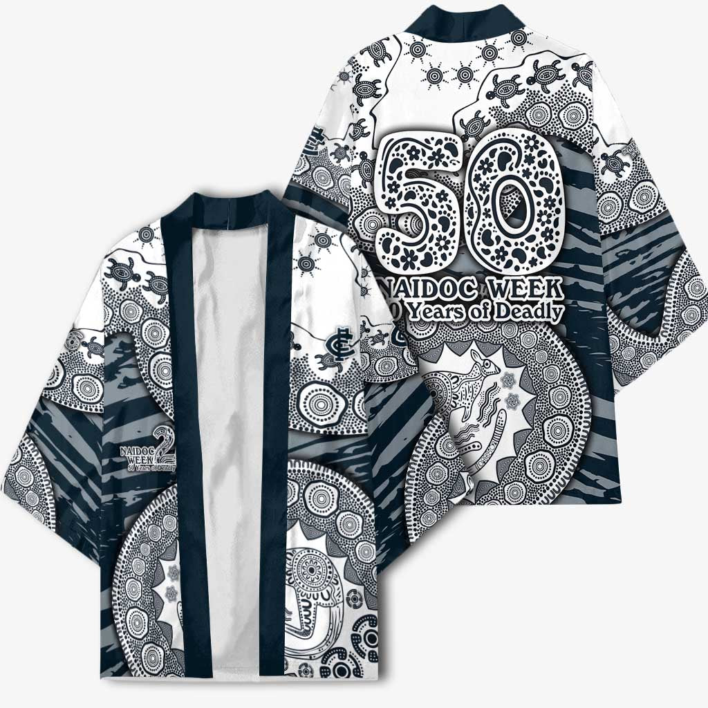 Carlton Blues NAIDOC Week 2026 Kimono Australian Aboriginal Dot Art Dreamtime Pattern Style