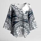 Carlton Blues NAIDOC Week 2026 Kimono Sleeve Blouse Australian Aboriginal Dot Art Dreamtime Pattern Style