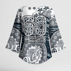 Carlton Blues NAIDOC Week 2026 Kimono Sleeve Blouse Australian Aboriginal Dot Art Dreamtime Pattern Style
