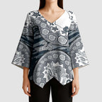 Carlton Blues NAIDOC Week 2026 Kimono Sleeve Blouse Australian Aboriginal Dot Art Dreamtime Pattern Style