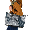 Carlton Blues NAIDOC Week 2026 Leather Tote Bag Australian Aboriginal Dot Art Dreamtime Pattern Style