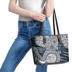 Carlton Blues NAIDOC Week 2026 Leather Tote Bag Australian Aboriginal Dot Art Dreamtime Pattern Style