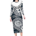 Carlton Blues NAIDOC Week 2026 Long Sleeve Bodycon Dress Australian Aboriginal Dot Art Dreamtime Pattern Style