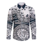 Carlton Blues NAIDOC Week 2026 Long Sleeve Button Shirt Australian Aboriginal Dot Art Dreamtime Pattern Style