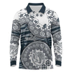 Carlton Blues NAIDOC Week 2026 Long Sleeve Polo Shirt Australian Aboriginal Dot Art Dreamtime Pattern Style