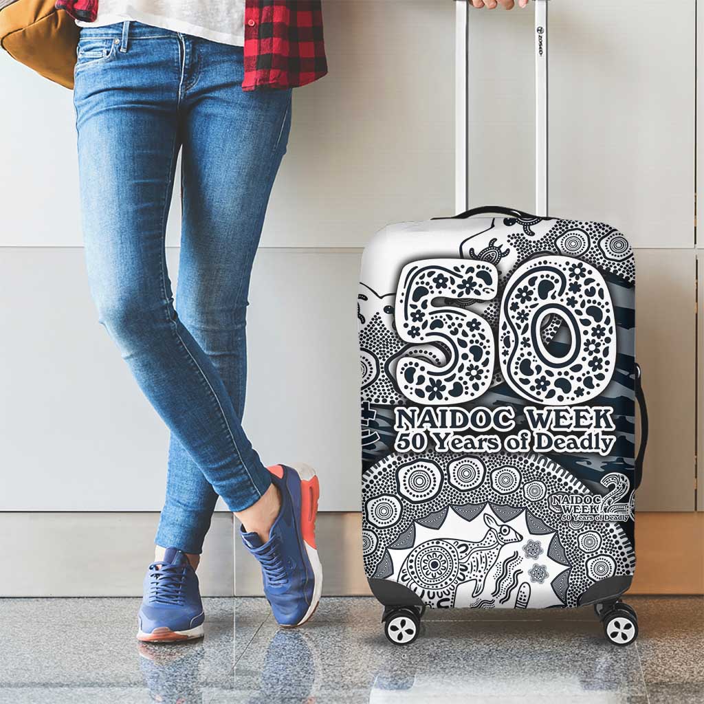 Carlton Blues NAIDOC Week 2026 Luggage Cover Australian Aboriginal Dot Art Dreamtime Pattern Style