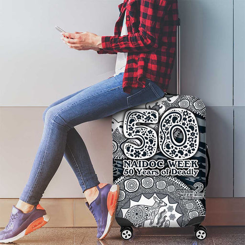 Carlton Blues NAIDOC Week 2026 Luggage Cover Australian Aboriginal Dot Art Dreamtime Pattern Style