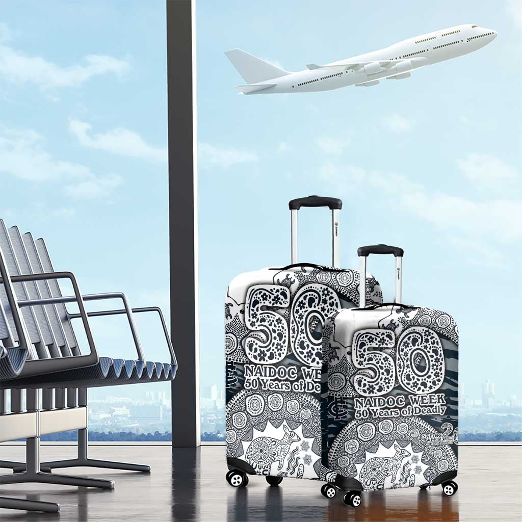Carlton Blues NAIDOC Week 2026 Luggage Cover Australian Aboriginal Dot Art Dreamtime Pattern Style