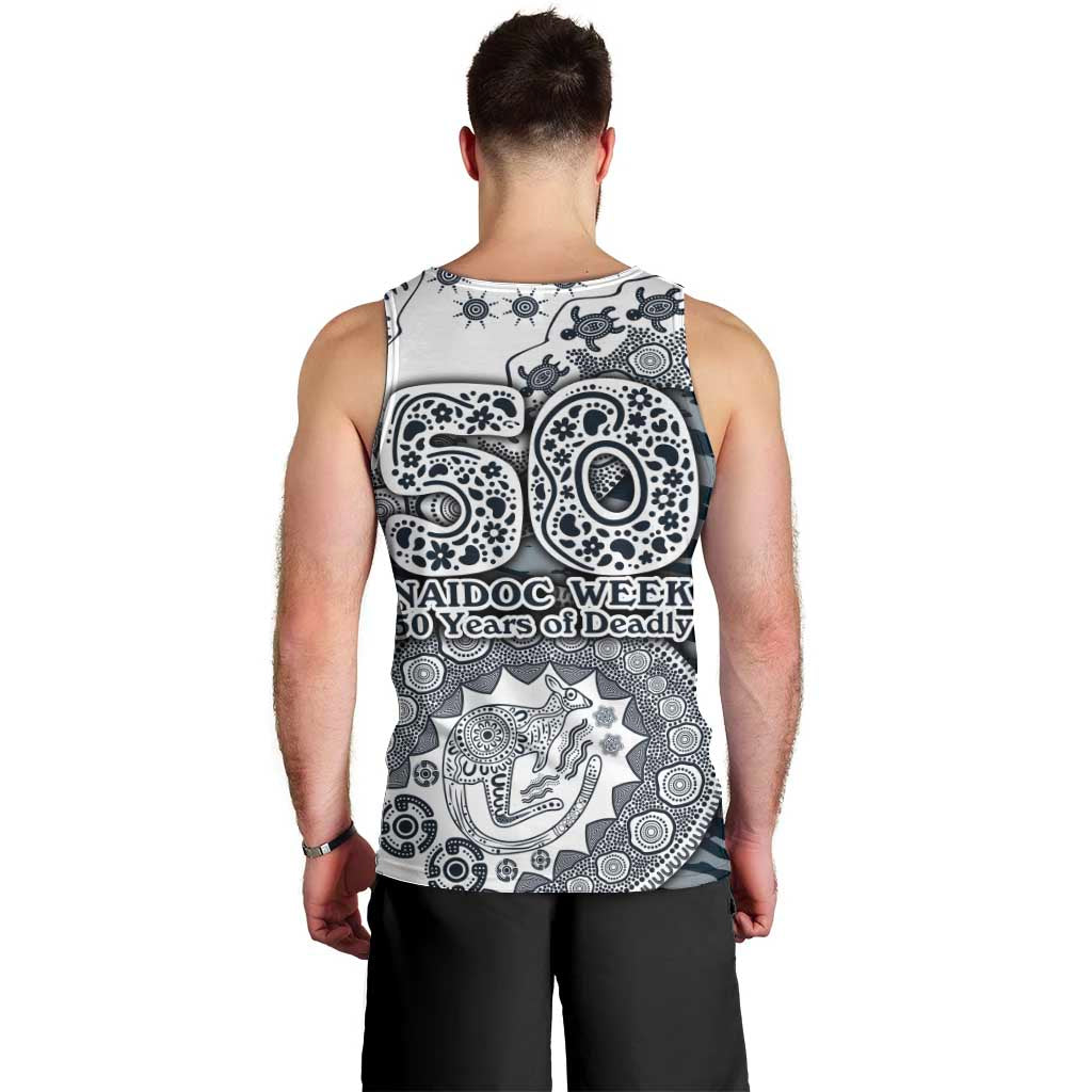Carlton Blues NAIDOC Week 2026 Men Tank Top Australian Aboriginal Dot Art Dreamtime Pattern Style