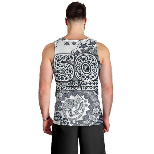 Carlton Blues NAIDOC Week 2026 Men Tank Top Australian Aboriginal Dot Art Dreamtime Pattern Style