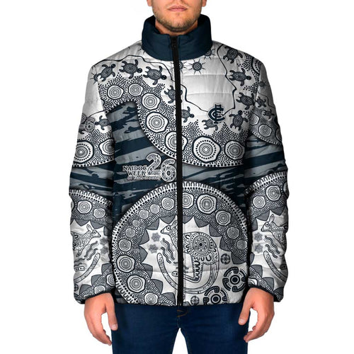 Carlton Blues NAIDOC Week 2026 Padded Jacket Australian Aboriginal Dot Art Dreamtime Pattern Style