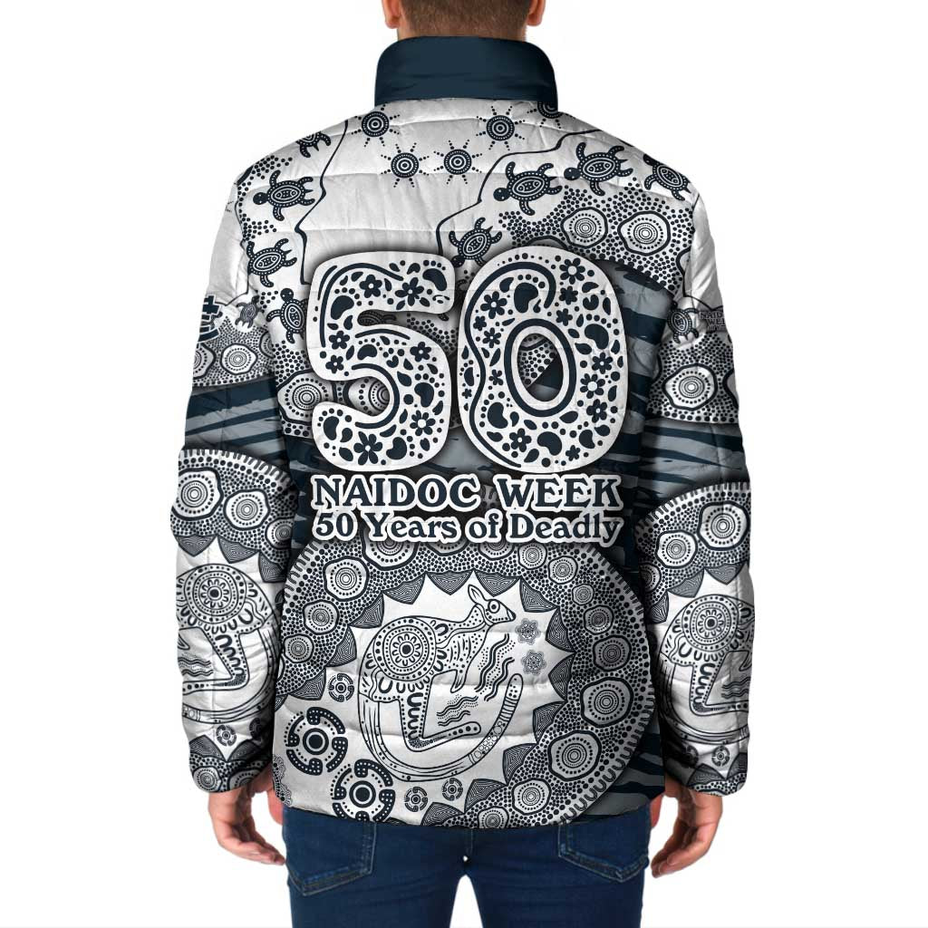 Carlton Blues NAIDOC Week 2026 Padded Jacket Australian Aboriginal Dot Art Dreamtime Pattern Style