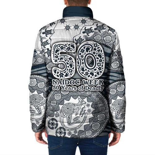 Carlton Blues NAIDOC Week 2026 Padded Jacket Australian Aboriginal Dot Art Dreamtime Pattern Style