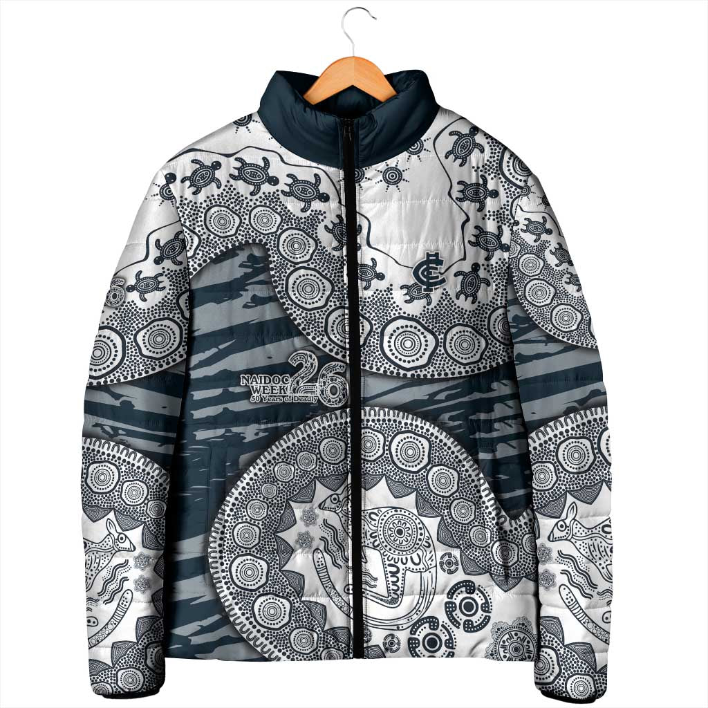 Carlton Blues NAIDOC Week 2026 Padded Jacket Australian Aboriginal Dot Art Dreamtime Pattern Style