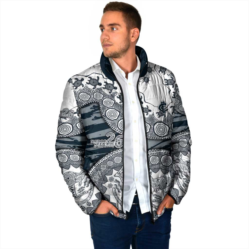 Carlton Blues NAIDOC Week 2026 Padded Jacket Australian Aboriginal Dot Art Dreamtime Pattern Style