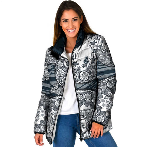 Carlton Blues NAIDOC Week 2026 Padded Jacket Australian Aboriginal Dot Art Dreamtime Pattern Style