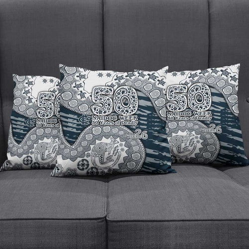 Carlton Blues NAIDOC Week 2026 Pillow Cover Australian Aboriginal Dot Art Dreamtime Pattern Style