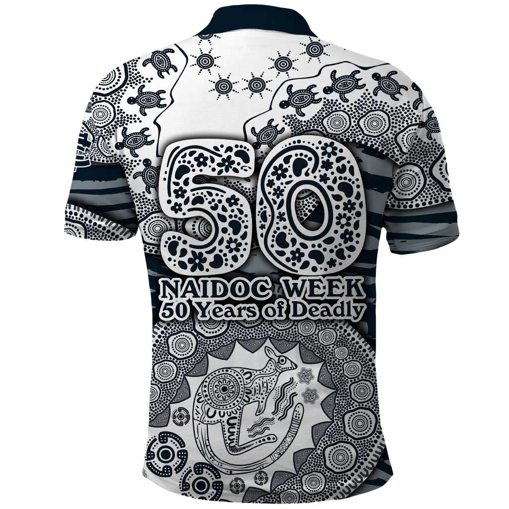 Carlton Blues NAIDOC Week 2026 Polo Shirt Australian Aboriginal Dot Art Dreamtime Pattern Style