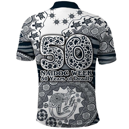 Carlton Blues NAIDOC Week 2026 Polo Shirt Australian Aboriginal Dot Art Dreamtime Pattern Style